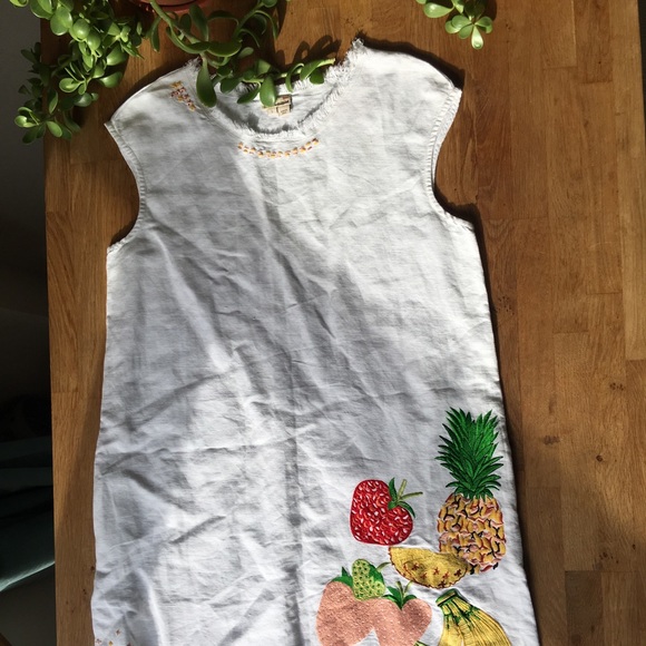 *SOLD*Holding Horses fruit salad linen tunic dress - Picture 6 of 8